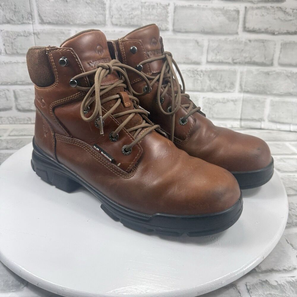 Wolverine Men's Size 11 DuraShocks Icon SR 6" Steel Toe Brown Leather Work Boots